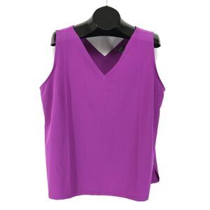 Eddie Bauer V-Neck Tank Top Women's XL Purple Lightweight Stretch Summer Career